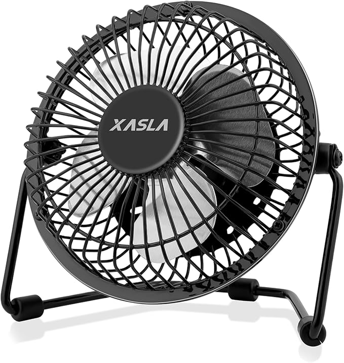 xasla 4 Inch Small USB Desk Fan, Mini Quiet Fan